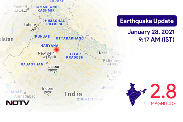 Earthquake With Magnitude 2.8 Strikes Near Delhi