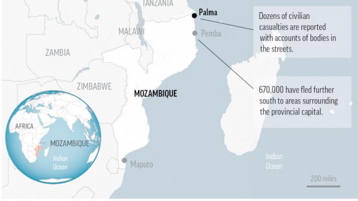 Rebels besiege town in northern Mozambique for fifth day