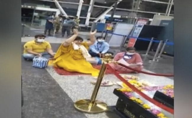 Madhya Pradesh Minister Performs 'Puja' At Airport To Ward Off Covid