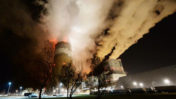 Firefighters battle flames at Poland's largest lignite mine