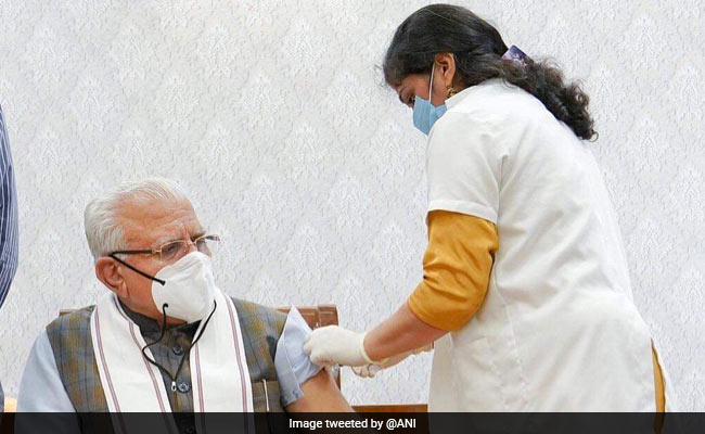 Haryana Chief Minister ML Khattar Receives Second Dose Of Covid Vaccine