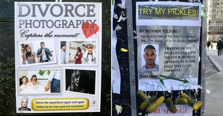 Man trolls neighborhood with posters and they’re perfectly ridiculous (30 Photos)
