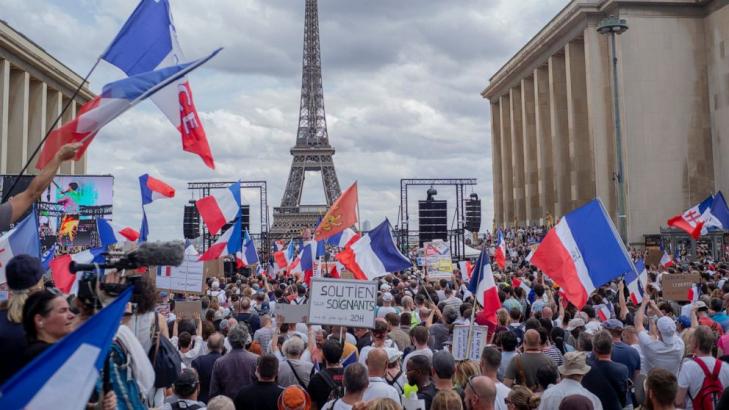 French protesters reject virus passes, vaccine mandate