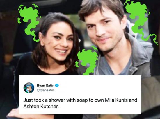 Mila Kunis & Ashton Kutcher are getting ROASTED for never bathing (26 Photos)