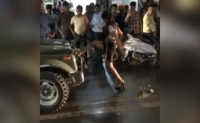 On Camera, Woman Blocks Army Vehicle On Busy Road, Vandalises It