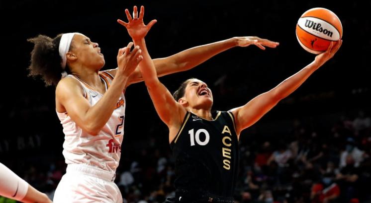 Plum, Aces hold off Mercury to win Game 1 of WNBA semifinals