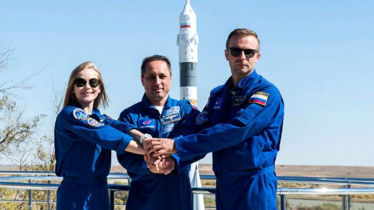 Russian film crew blast offs to make first film in space