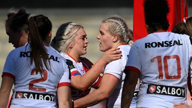 France women 4-40 England women: Cunningham, Rudge, Beevers, Hardcastle all score