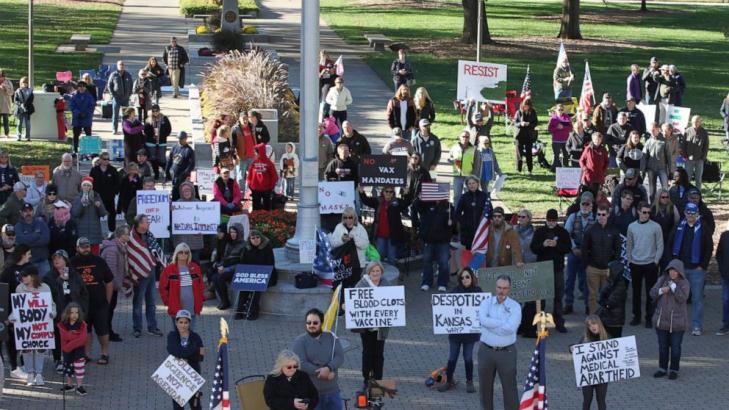 Kansas vaccine mandate foes rally, vent anger in hearing