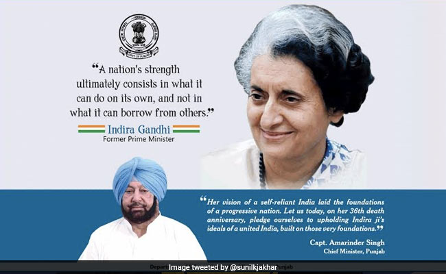 Punjab Congress Leader's Swipe On Indira Gandhi's Death Anniversary