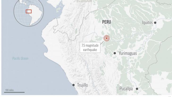 USGS: Magnitude-7.5 earthquake strikes northern Peru