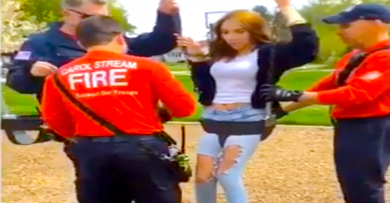 Stupid stuck swing girl’s strange rescue (Video)