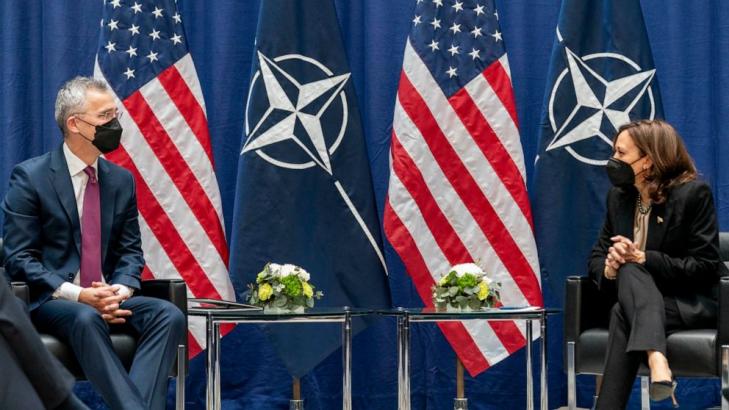 VP Harris heralds NATO unity as Ukraine crisis grows