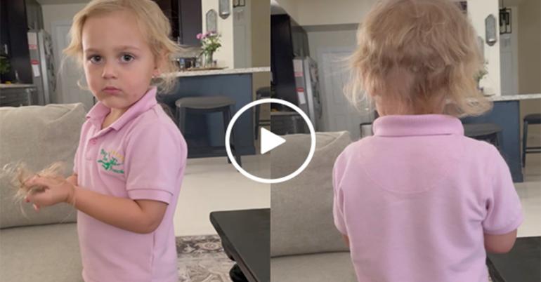 Toddler + scissors = a haircut and a huge headache for her parents (Video)