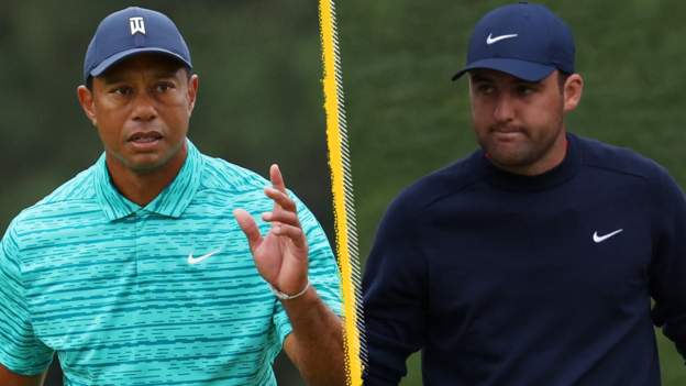 Masters: Tiger Woods shoots 74 as Scottie Scheffler leads at Augusta