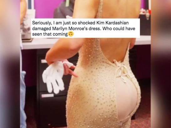 Kim Kardashian “ruined” Marilyn Monroe’s dress and the memes are roasting her