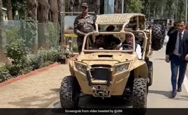 Watch: Rajnath Singh Drives An All-Terrain Vehicle In Kashmir