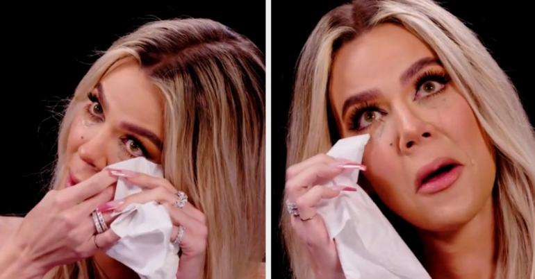 Khloé Kardashian Cried Mascara Tears While Eating Hot Wings