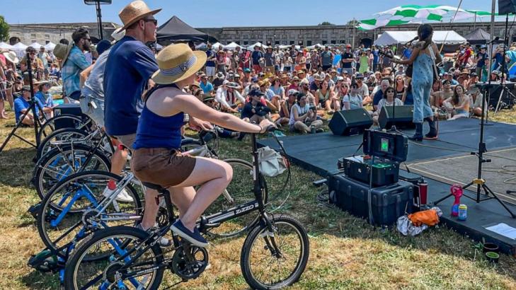 Newport Folk Festival includes stage powered by bicycles