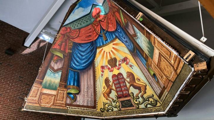 Long-hidden synagogue mural gets rehabbed, relocated