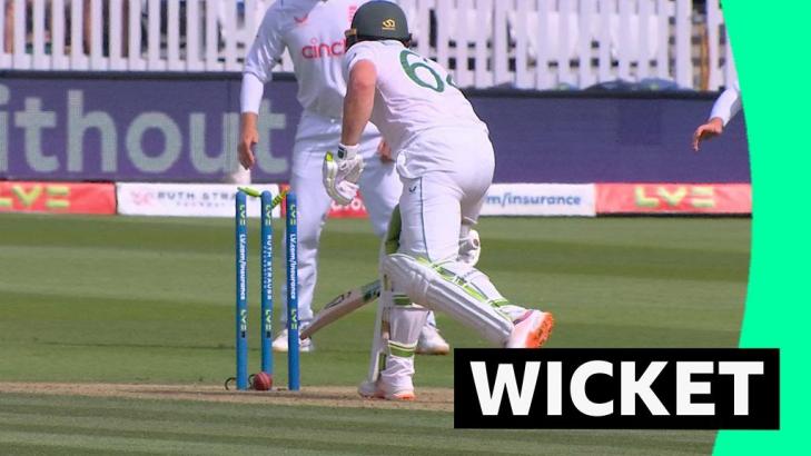England v South Africa: James Anderson dismisses Dean Elgar with bizarre wicket