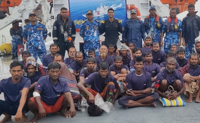 Indian Coast Guard Hands Over 32 Rescued Fishermen To Bangladesh