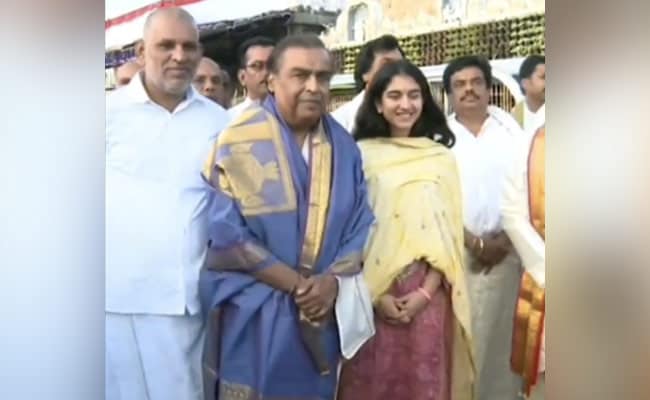 Watch: Mukesh Ambani, Son's Fiance Visit Andhra Temple, Donate Rs 1.5 Crore