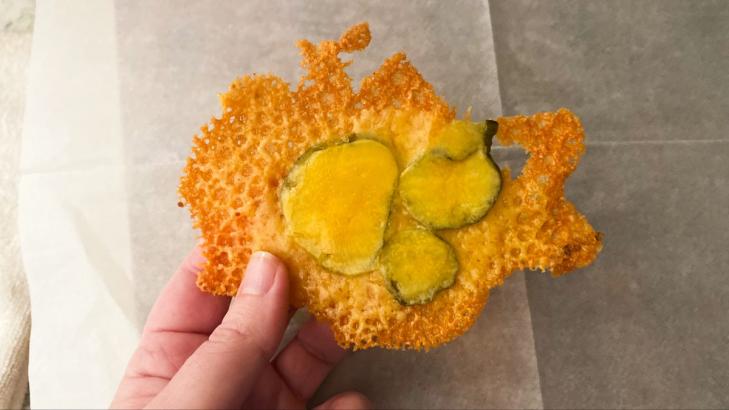 Add Some Pickles to Your Cheese Crisps