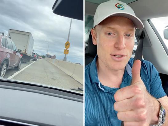 Not all highway traffic heroes wear capes (Video)