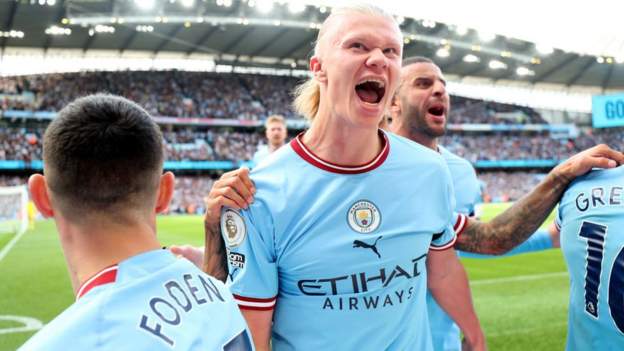 Man City 6-3 Man Utd: Erling Haaland and Phil Foden score hat-tricks