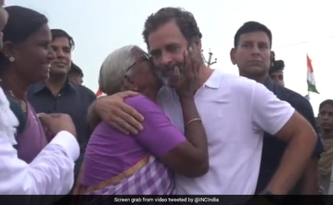 Watch: Rahul Gandhi Meets Old Woman, Gets Blessed During Bharat Jodo Yatra