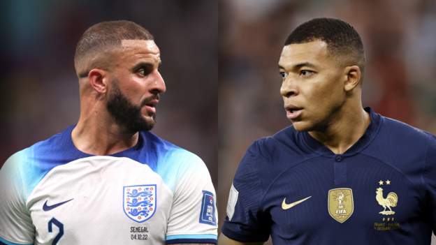 World Cup 2022: England v France - Kyle Walker 'will not roll out red carpet' for Kylian Mbappe