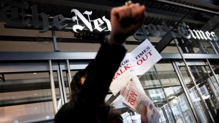 New York Times journalists, other workers on 24-hour strike