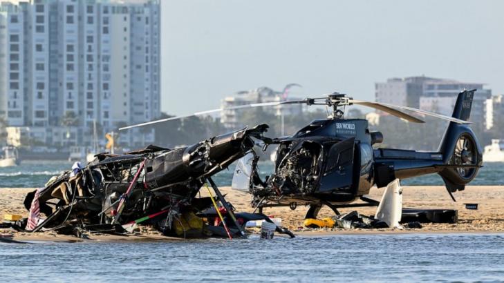 Helicopters collide over Australian beach, passengers hurt