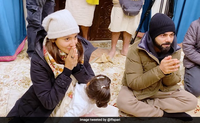 Anushka Sharma, Virat Kohli Attend Discourse At Vrindavan Ashram