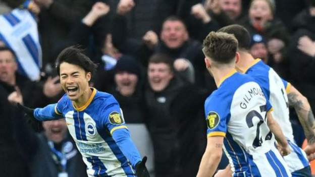 Brighton & Hove Albion 2-1 Liverpool: Kaoru Mitoma injury-time goal sends FA Cup holders out