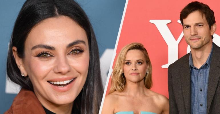 Mila Kunis Put Ashton Kutcher And Reese Witherspoon In A Group Text And Begged Them To "Act Like They Like Each Other" After Seeing Their Awkward Red Carpet Photos Getting Dragged Online