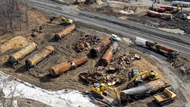 NTSB: Key tank car part melted after Ohio train derailment