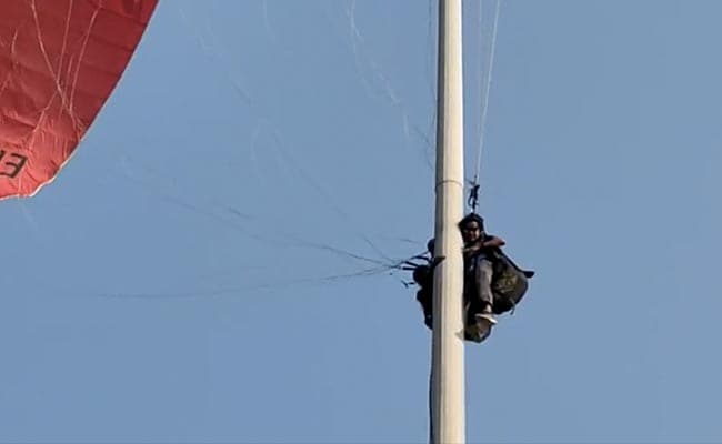 Watch: Paragliding Gone Wrong, Two People Stuck On Electric Pole In Kerala
