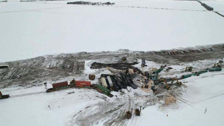 Train derails in rural North Dakota and spills chemical