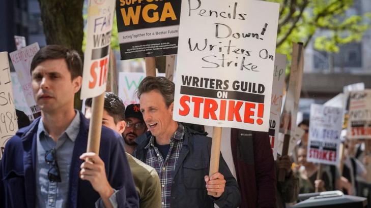 Writers strike felt in missing NBC stars, absence of Fox schedule for TV sales pitches