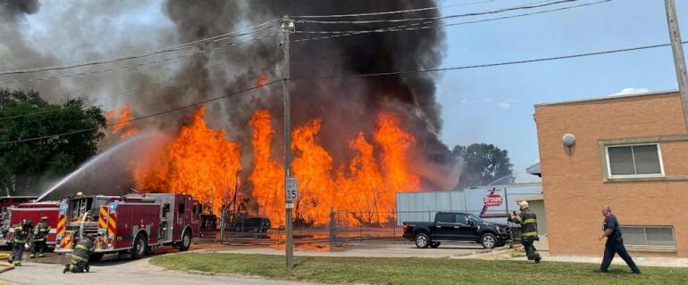 Kansas City warehouse blaze hospitalizes 3 firefighters