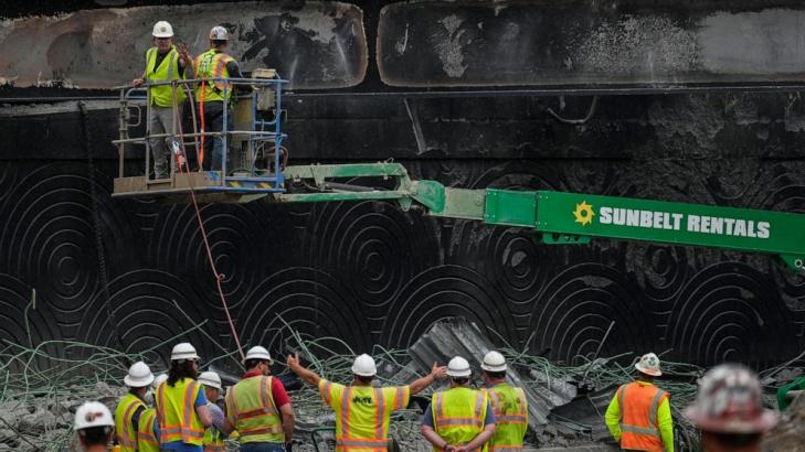 Driver lost control of tanker truck on off ramp before I-95 collapse, federal safety officials say