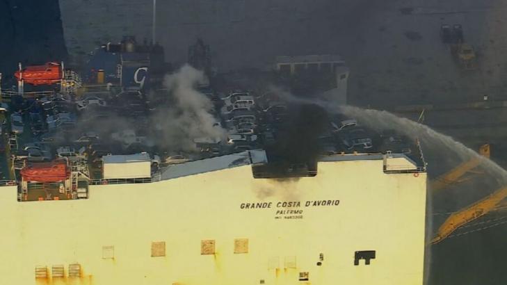 2 firefighters die while battling blaze aboard ship in New Jersey