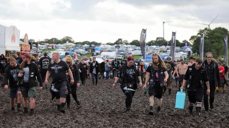 Germany's Wacken metal festival halts admissions after persistent rain turns site to mud