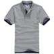 Pria Polo ShirtShort Lengan Golf Tenis Shirt (Grey + Navy Blue)-Intl
