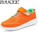 Zuucee Kasual Anak Laki-laki Olahraga Sepatu Bernapas Menjalankan Bersih Sepatu Modis Stereoskopik Anak Sepatu (Oranye)-Internasional