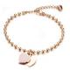 ZUNCLE Lady's Double Love Pendant Titanium Steel Rose Gold Plating AnkletsGelang (Emas)