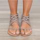 Sandálias Gladiador das mulheres Sandálias Da Moda Para As Mulheres Verão Sapatos Femininos Sandálias Flat Roma Estilo Cruz Amarrada Sandálias Sapatos Mulheres 43