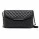 Mulheres vintage acolchoado saco de ombro PU couro retalho frontal Crossbody Envelope saco embreagem branco/preto